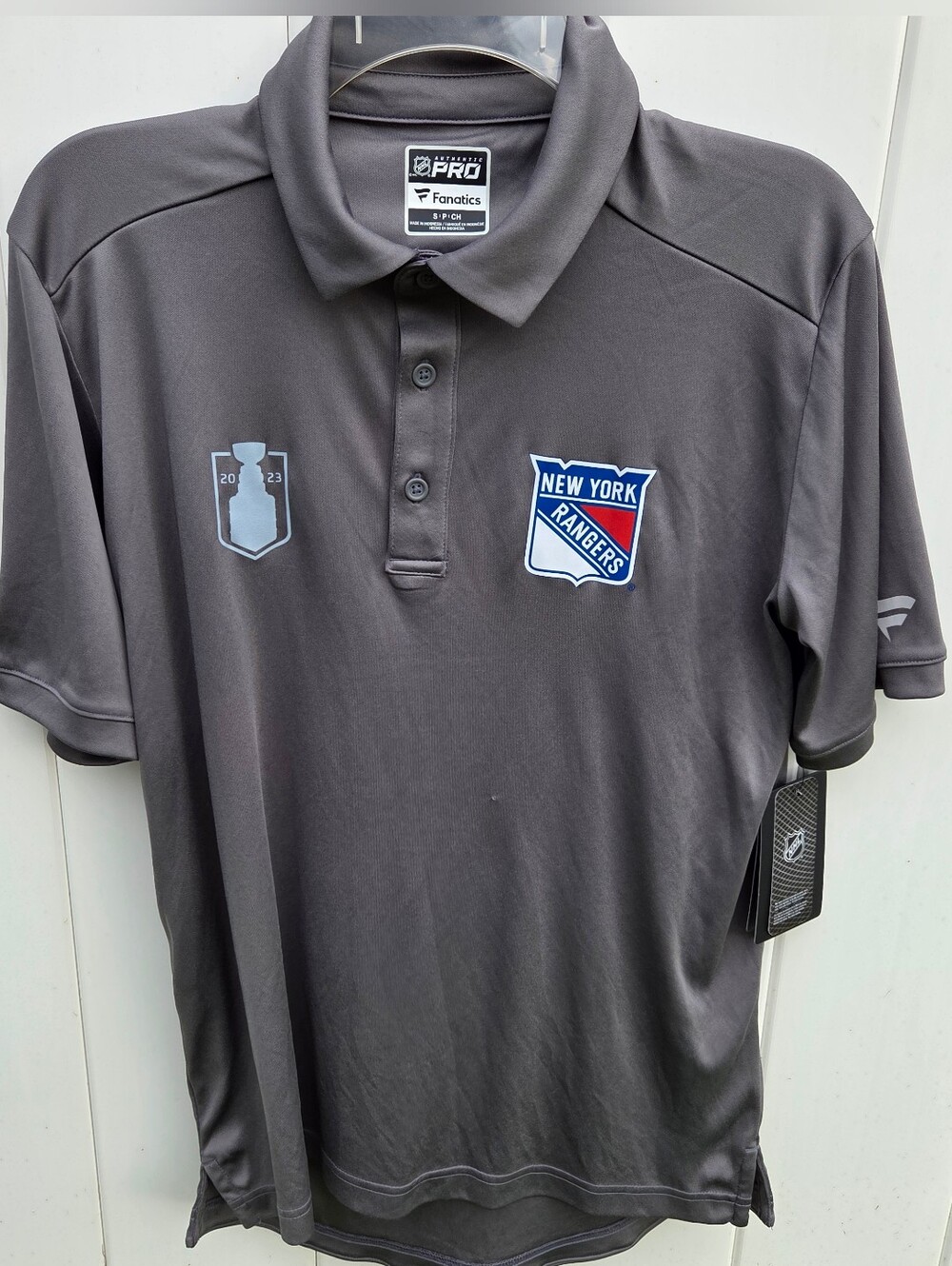 Fanatics Auth Pro NEW YORK RANGERS MENS Hockey Golf Soft Poly Polo Shirt Small